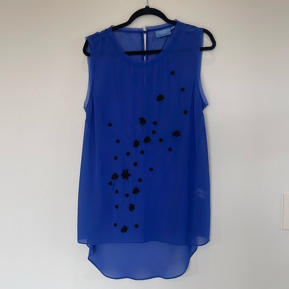 Simply Vera Vera Wang Tops - Simply Vera Sheer Solid Blue Sleeveless Blouse - Size XL -